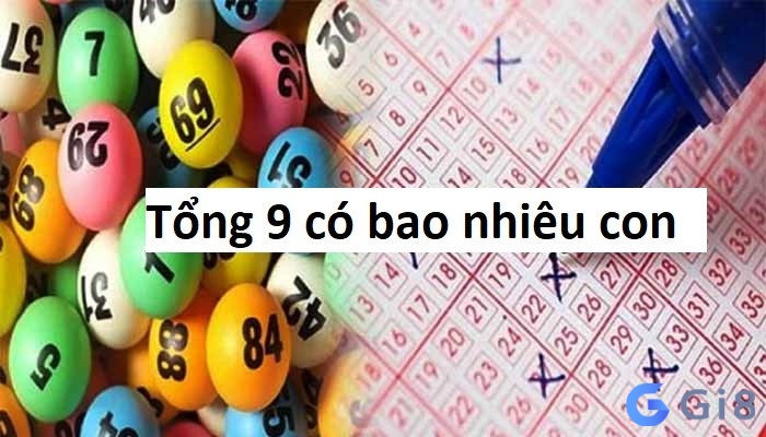 Tổng 9 có bao nhiêu con và gồm những con số nào?