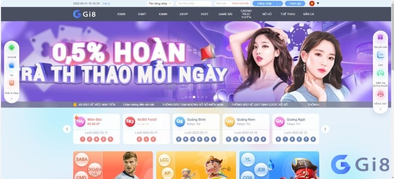 Giao diện Gi88 trong đó có mục dự đoán đài miền Trung