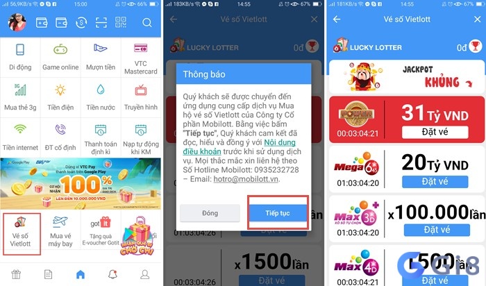 Mua xổ số Vietlott qua Zalopay